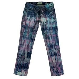 Guess Los Angeles‎ Women Falcon Regular Boot Purple Tie Dye Jeans